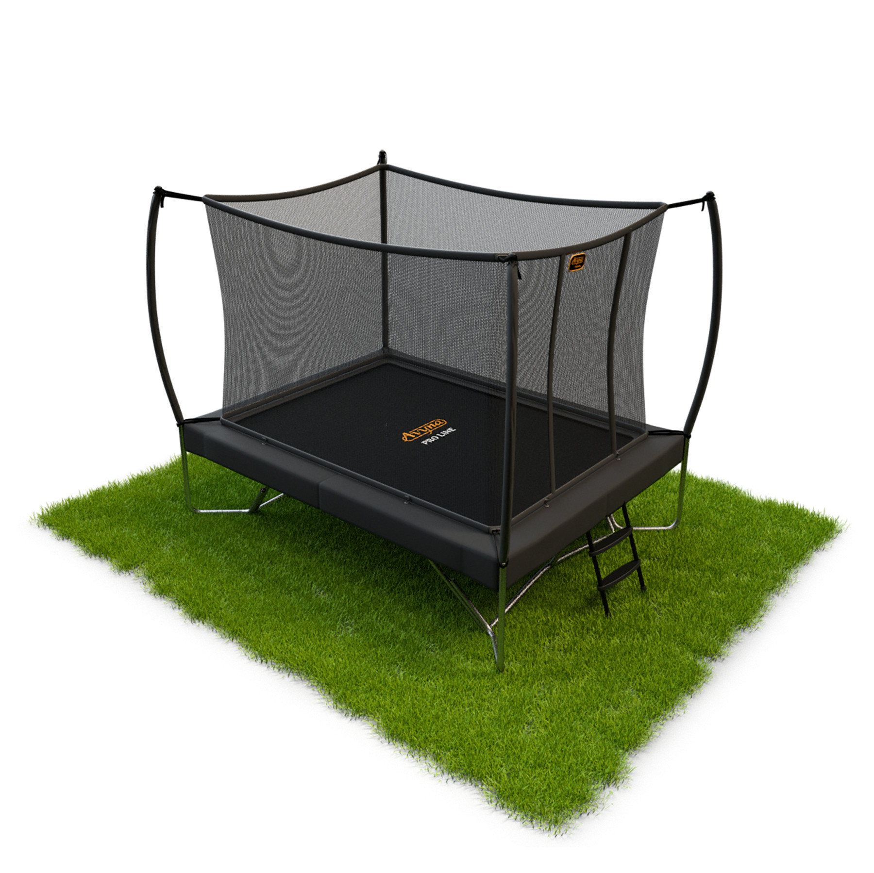 Avyna Trampolin mit Sicherheitsnetz Pro-Line - 275 x 190 cm (213) - HD Plus-Schutzrand - Grau