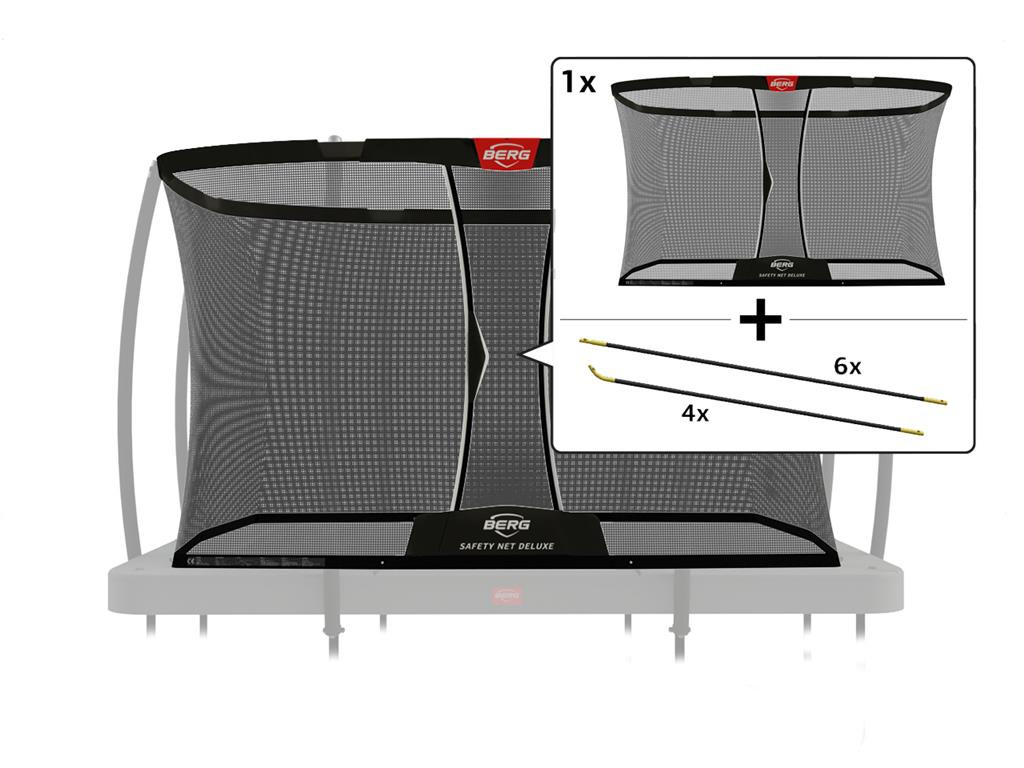 BERG Sicherheitsnetz - Ultim - Sicherheitsnetz Deluxe - Loses Netz 330 x 220 cm mit Bügelset