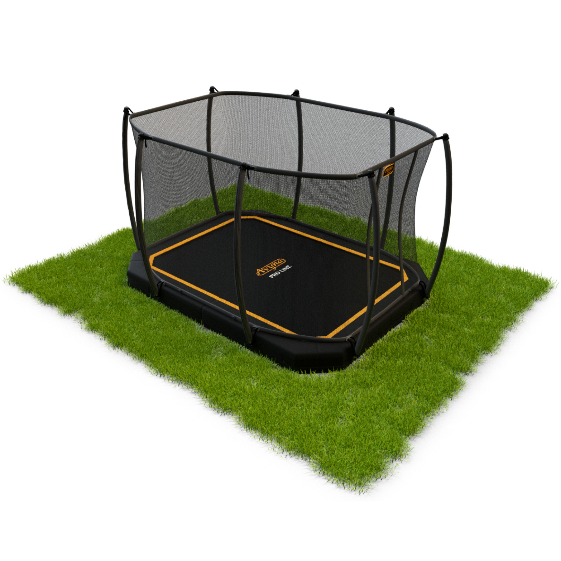 Avyna Pro-Line Inground Trampolin mit Sicherheitsnetz 340 x 240 cm (234) - Schwarz