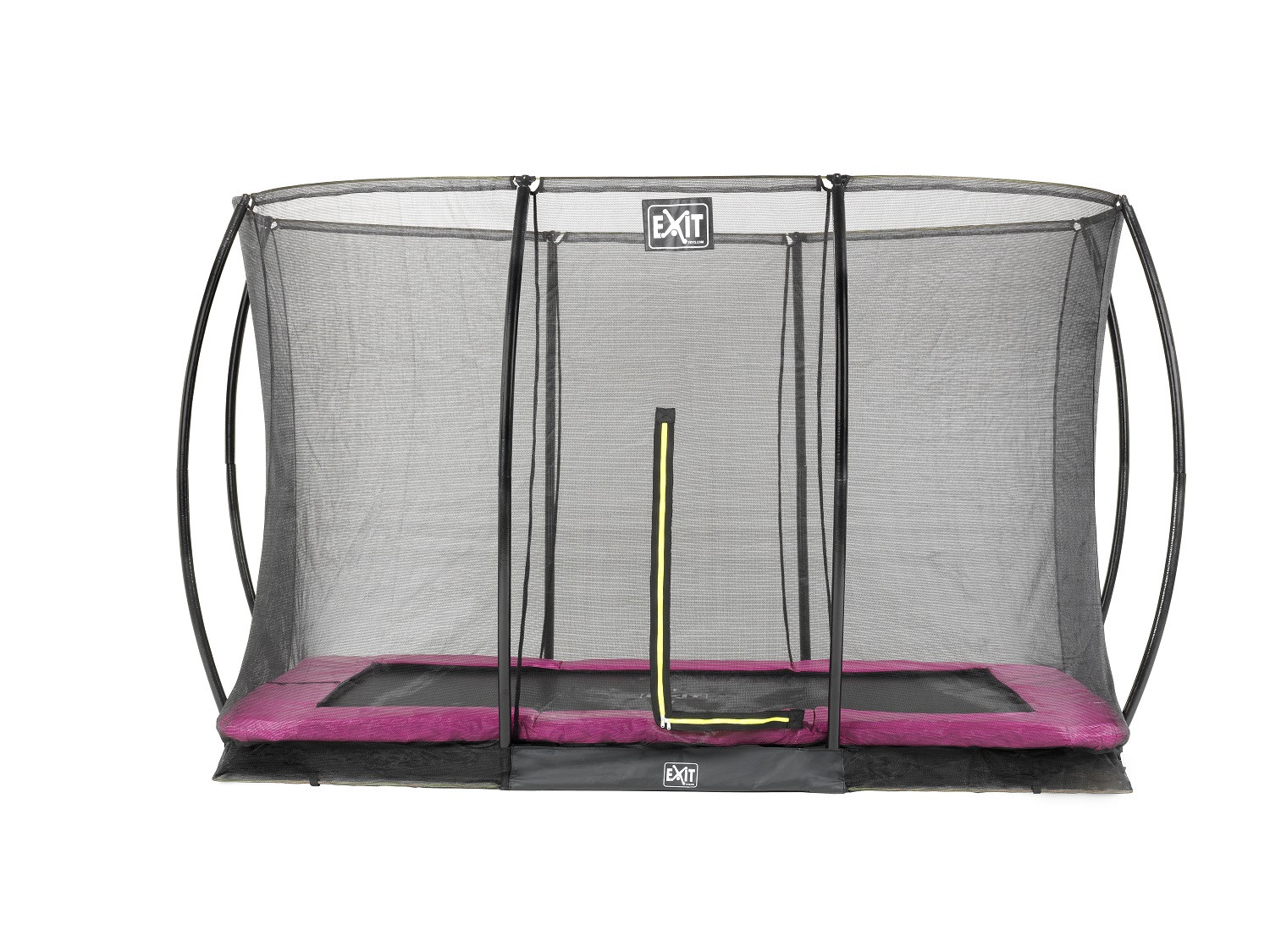 EXIT Silhouette Bodentrampolin 244x366cm mit Sicherheitsnetz - rosa