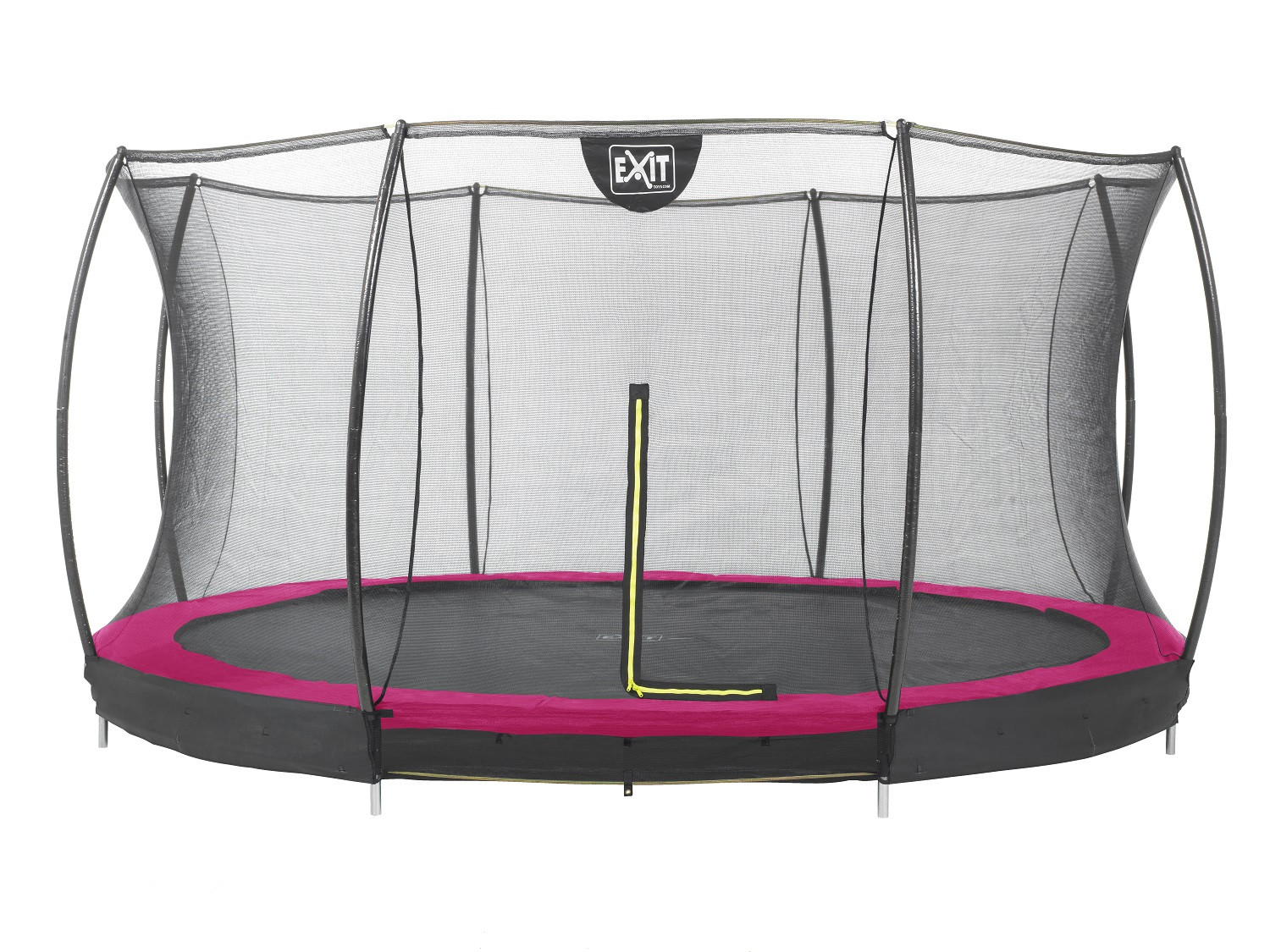EXIT Silhouette Bodentrampolin ø366cm mit Sicherheitsnetz - rosa