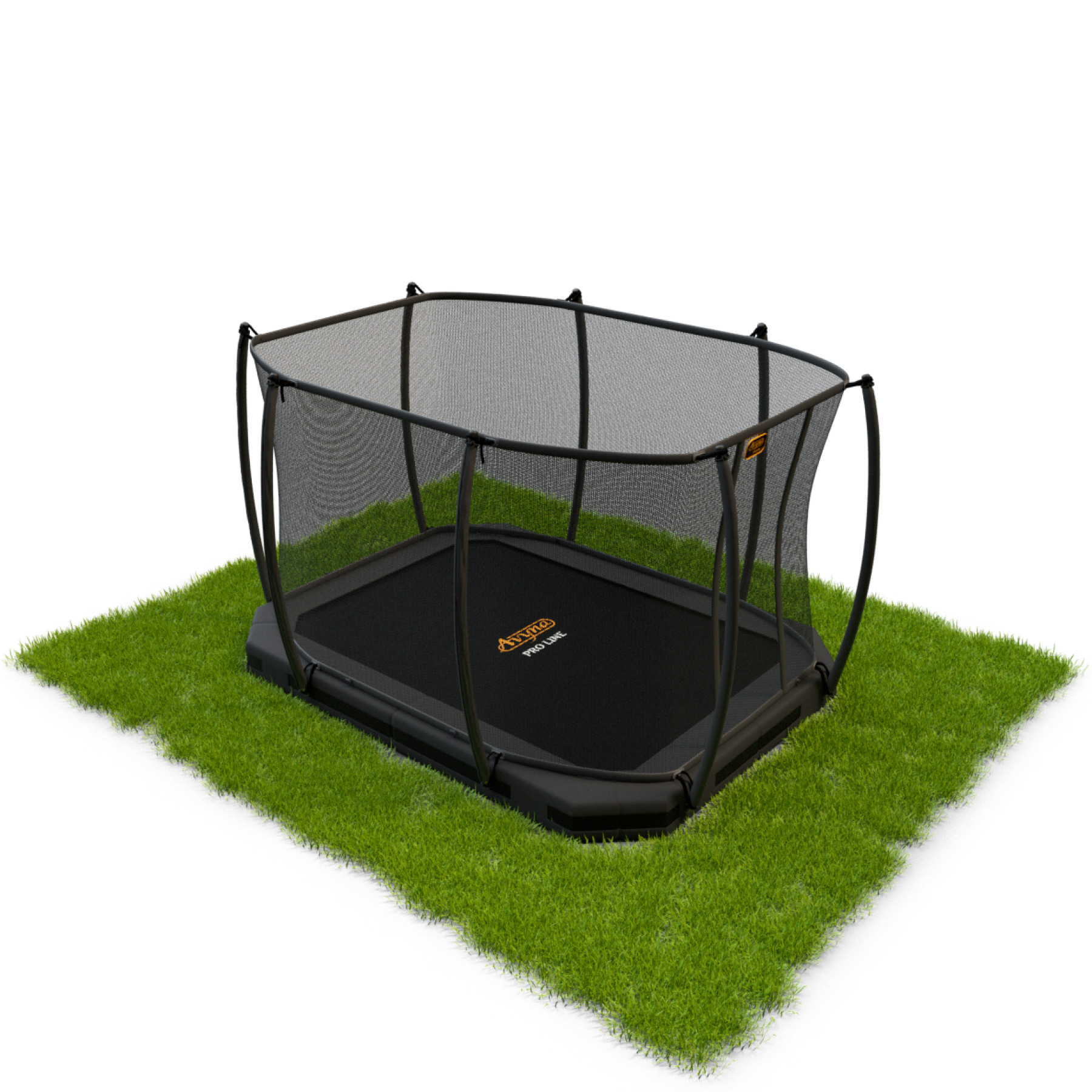 Avyna Pro-Line Boden-Trampolin mit Sicherheitsnetz 305 x 225 cm (223) - Grau