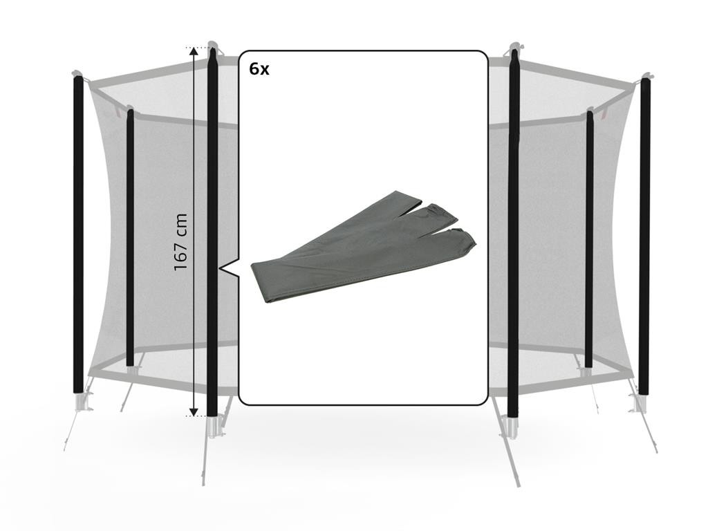 BERG Trampolin Sicherheitsnetz Teil - Sicherheitsnetz Komfort - Stangenabdeckungen 200 (167cm) (6x)