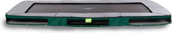 EXIT Trampolin Elegant Premium - Unterflur - 427 x 244 cm - Grün - Grauer Sicherheitsring mit grüner Schürze
