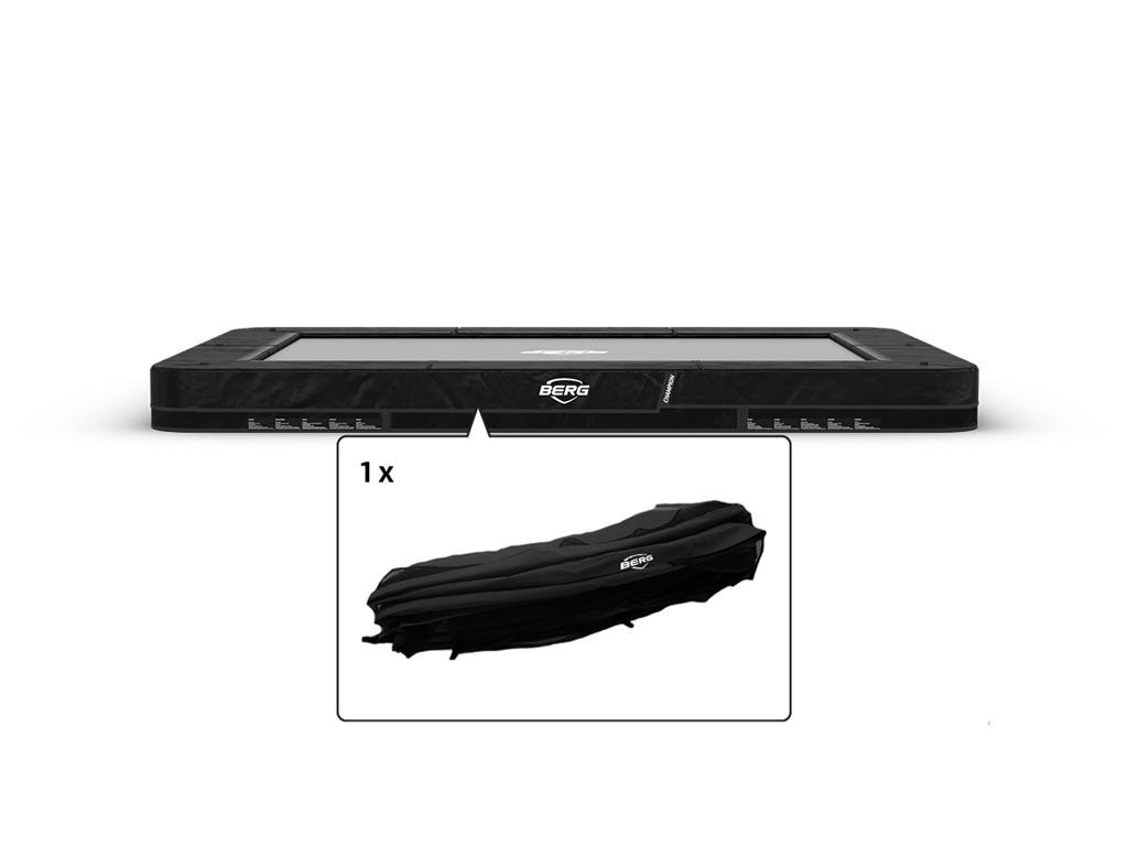 BERG Trampolin Safeguard Ultim Champion - Unterirdisch - 330 x 220 cm - Schwarz