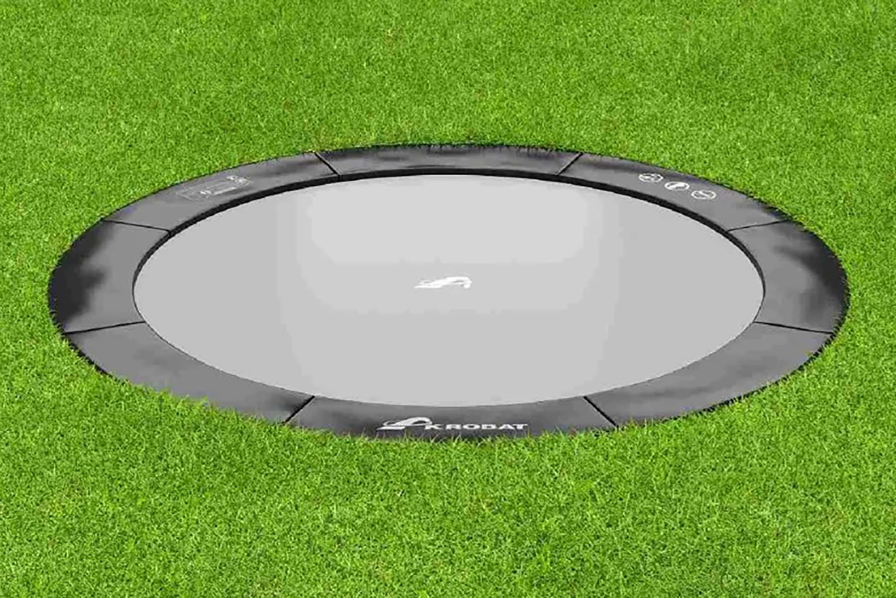 Akrobat Trampolin Primus Premium Flach auf dem Boden - 365 cm - Schwarz