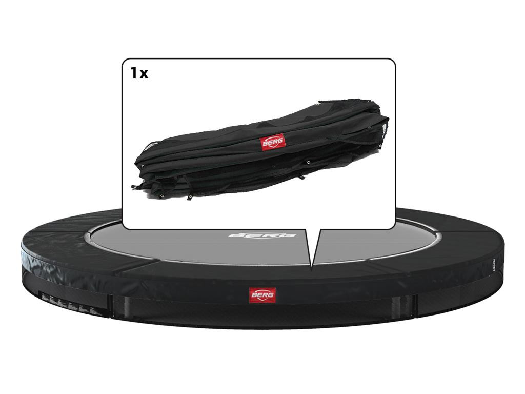 BERG Trampolin-Schutzrand Favorit - InGround - 430 cm - Schwarz mit weißer Umrandung