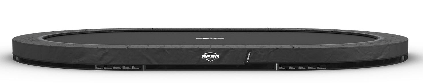 BERG Trampolin Grand Champion - InGround - 350 x 250 cm - Anthrazit Grau - mit AirFlow PRO - TwinSpring
