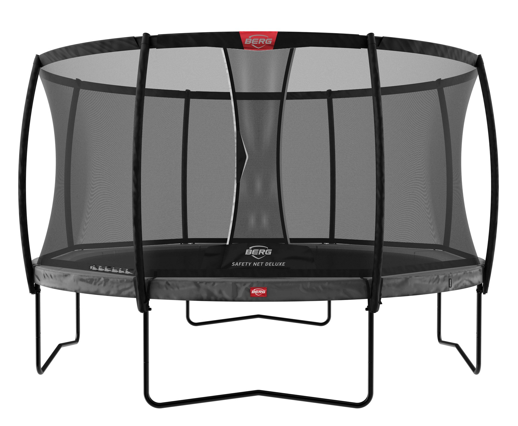 BERG Trampolin Champion mit Sicherheitsnetz - Safetynet Deluxe - 330 cm - Anthrazit Grau - mit Airflow - Twinspring