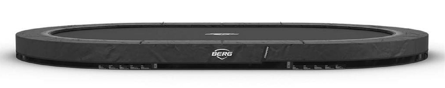BERG Trampolin Grand Champion - InGround - Ovales - 520 x 350 cm - Anthrazit Grau - Airflow PRO - Twinspring