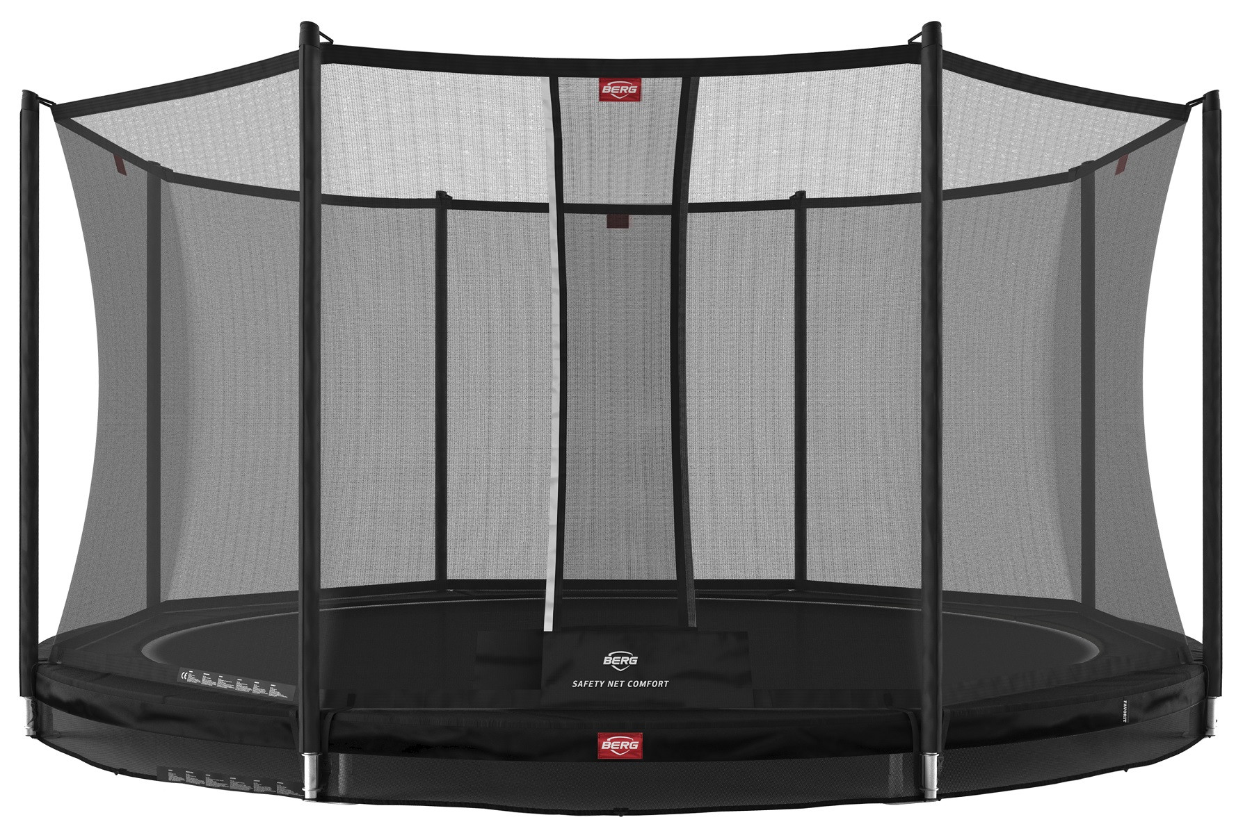 BERG Favorit trampolin InGround 380 cm Schwarz + Safety Net Comfort