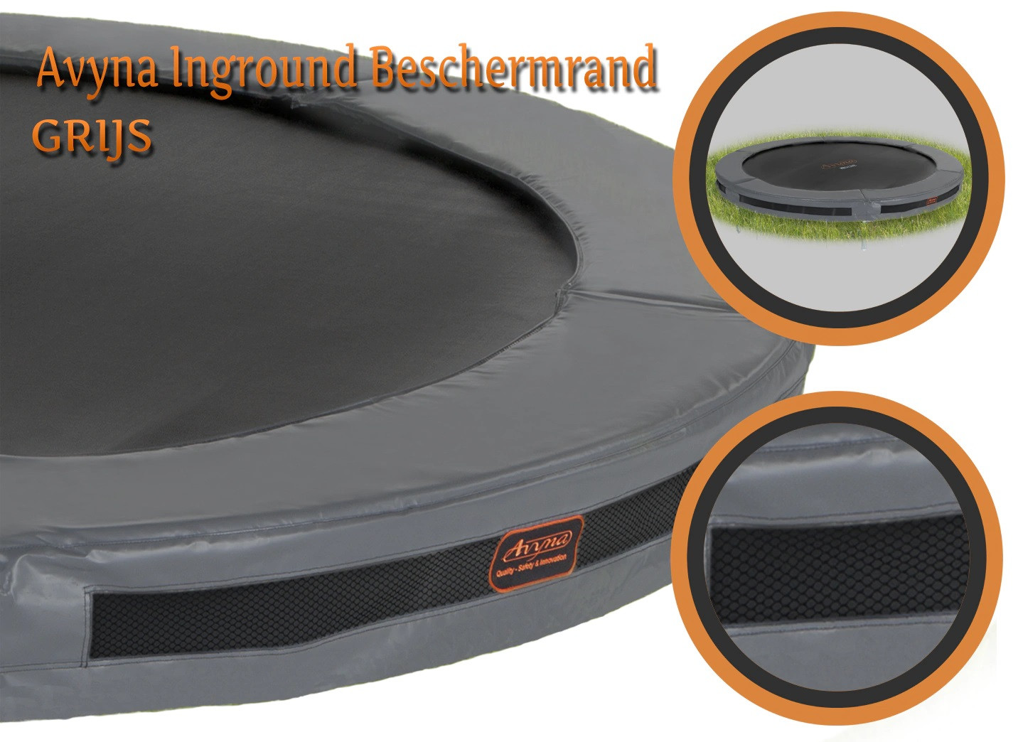 Avyna Trampolin-Schutzrand - Universal - HD - InGround - 305 cm (10) - Grau