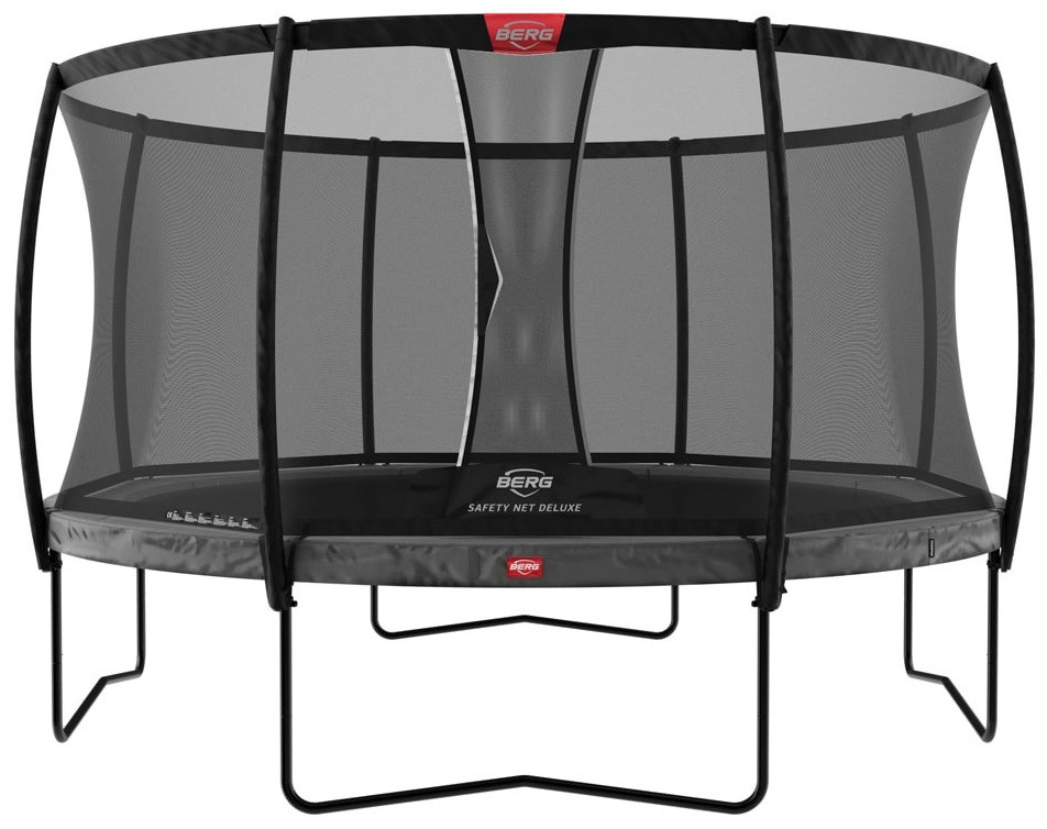 BERG Trampolin Champion mit Sicherheitsnetz - Safetynet Deluxe - 430 cm - Anthrazit Grau