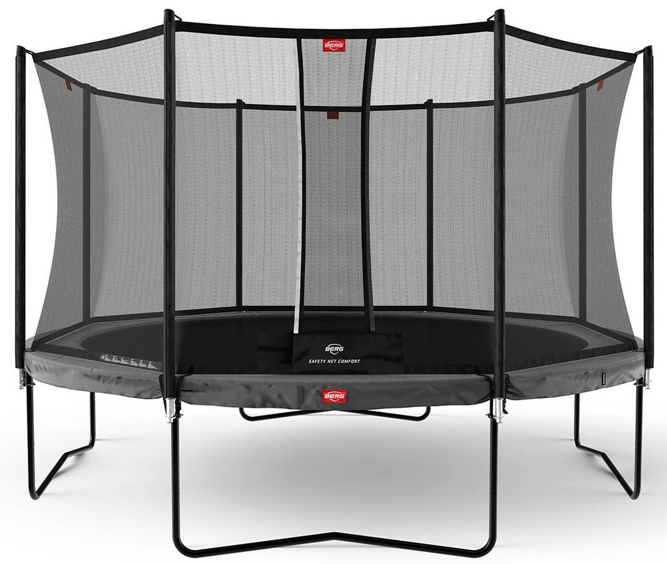 BERG Trampolin Champion mit Sicherheitsnetz - Safetynet Comfort - 380 cm - Anthrazit Grau