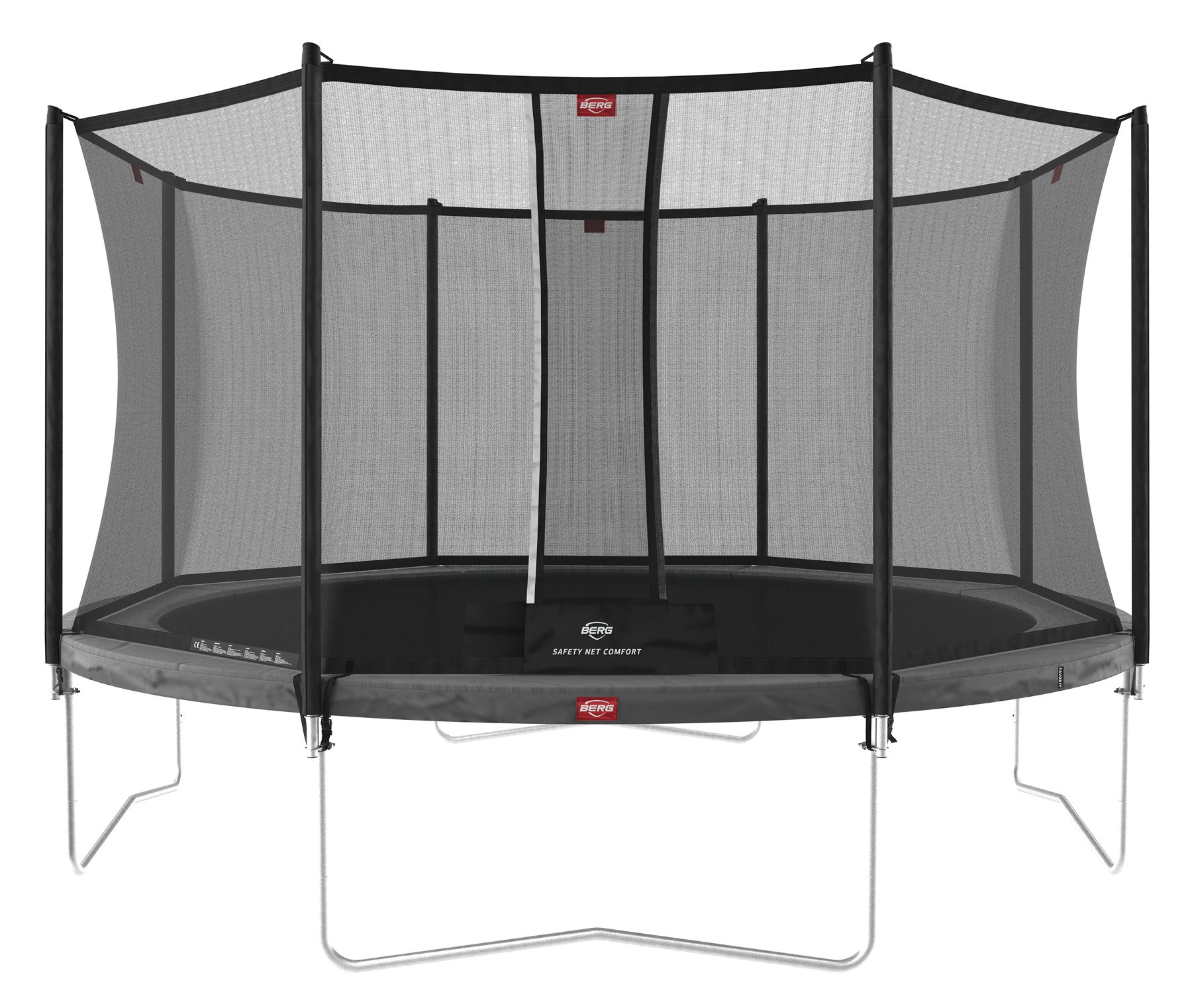 BERG Trampolin Favorit - Regular - mit Safety Net Comfort - 430 cm - Anthrazit Grau