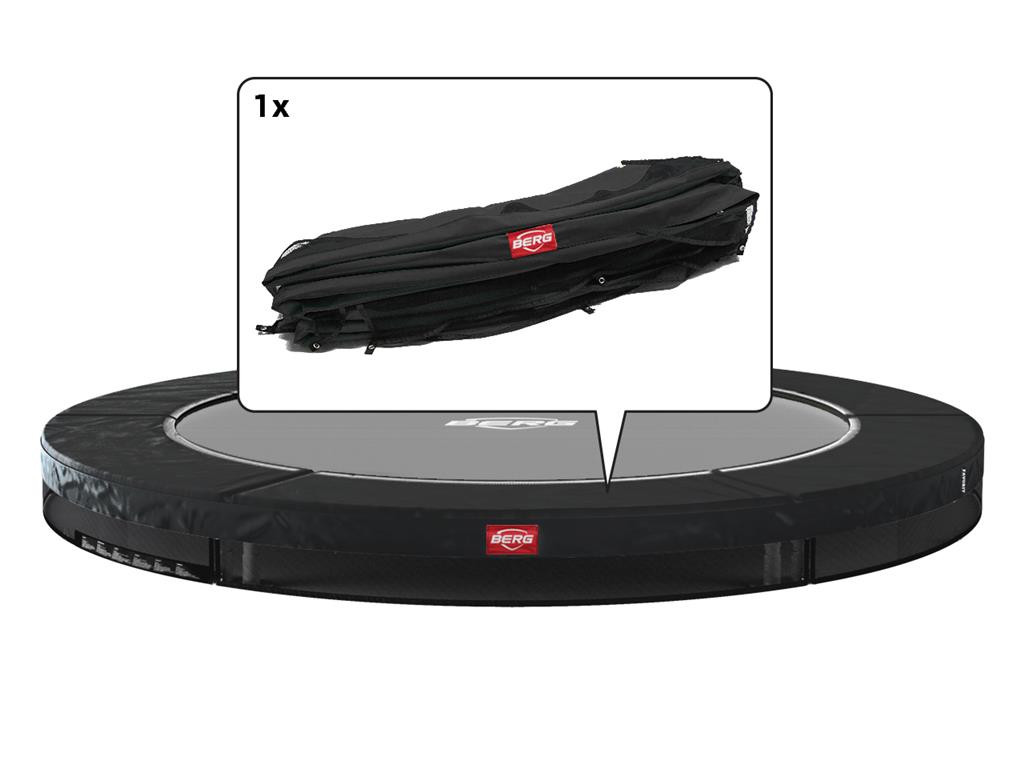 BERG Trampolin-Schutzrand Favorit - InGround - 380 cm - Schwarz mit weißer Umrandung
