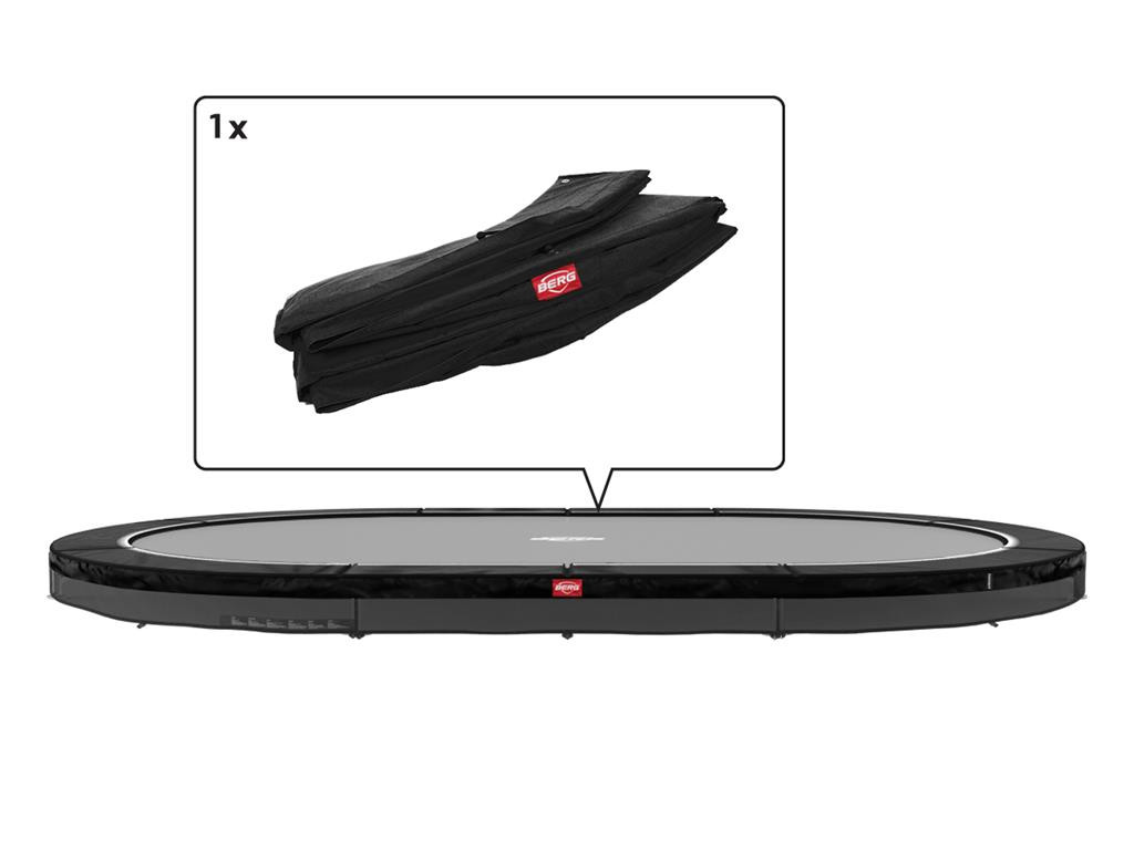 BERG Trampolin Sicherheitsring Grand Favorit - InGround - 520 x 350 cm - Schwarz