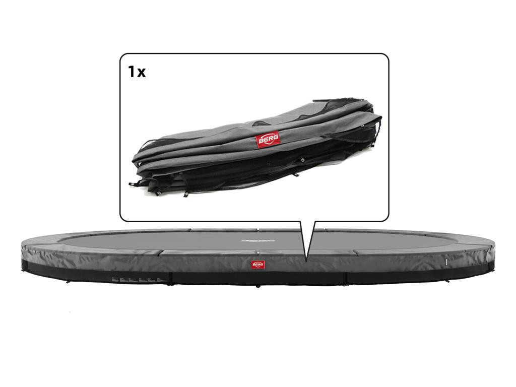 BERG Trampolin Sicherheitsring Grand Champion - Rok 27 cm - InGround - 350 x 250 cm - Grau
