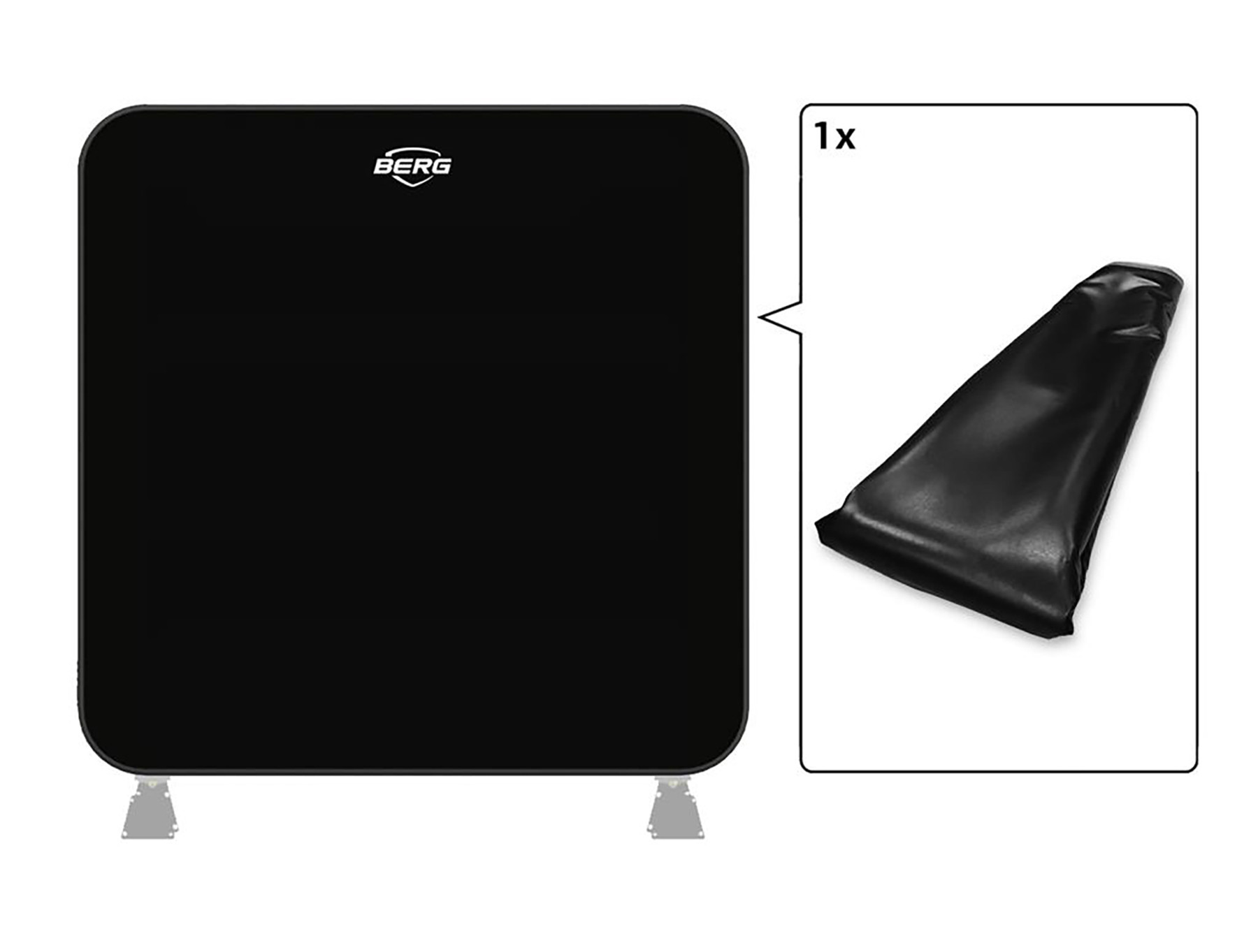 BERG AeroWall - Aufblasbare Wand - Exklusiver Rahmen - 2 x 2 m - Schwarz Grau