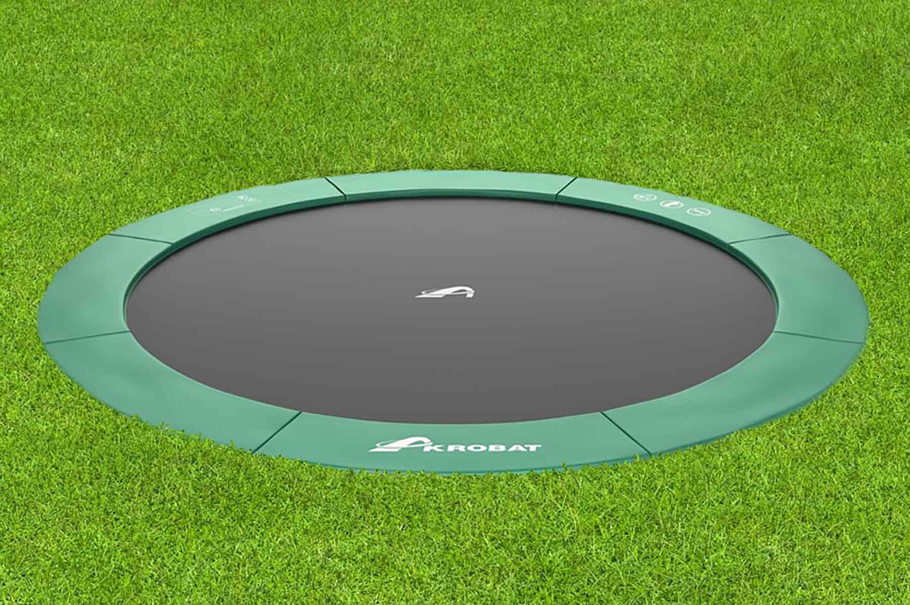 Akrobat Trampolin Orbit - Flat to the Ground - 305 cm - Grün
