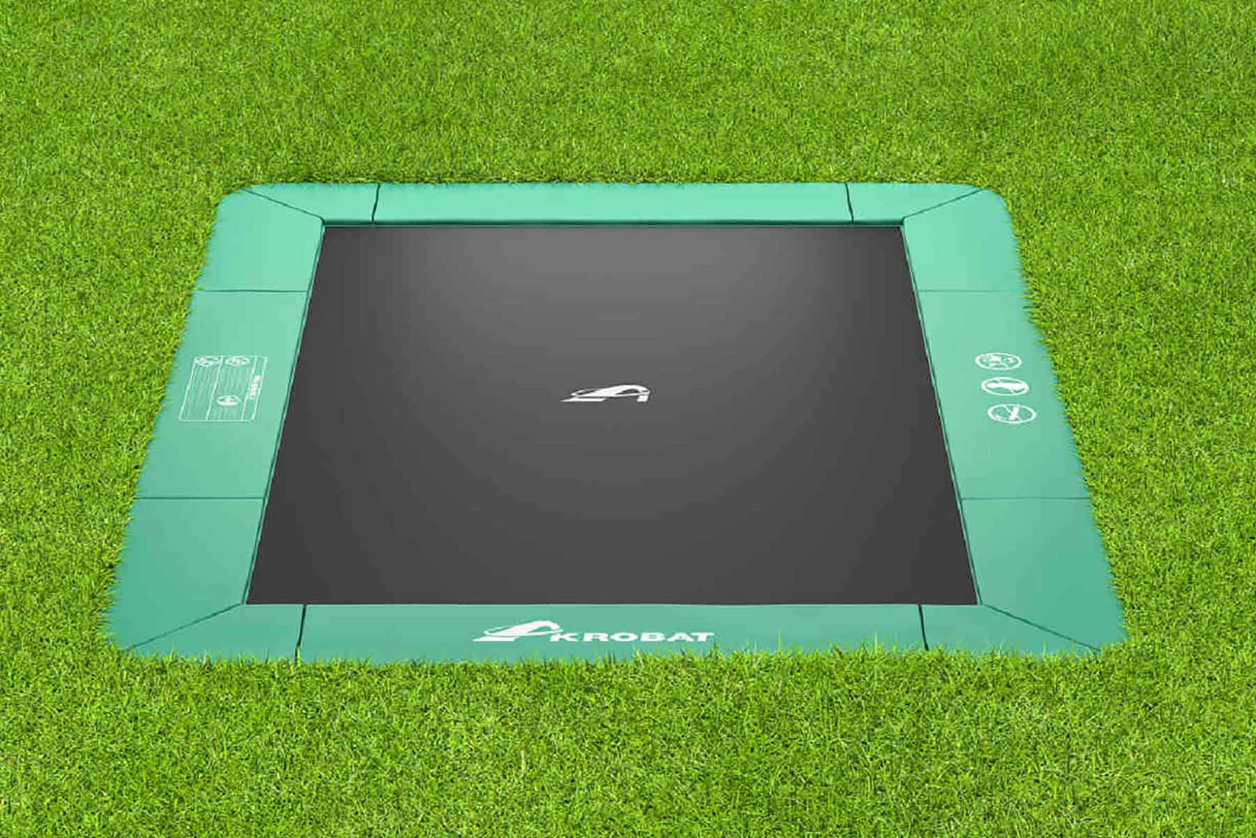 Akrobat Trampolin Orbit - Flat to the Ground - 335 x 244 cm - Grün