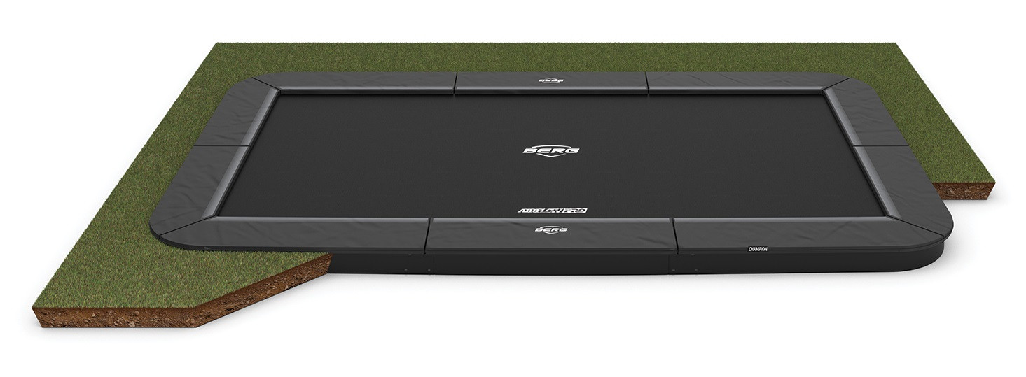 BERG SPORTS Champion rechteckiges FlatGround Trampolin 410cm - Anthrazit Grau