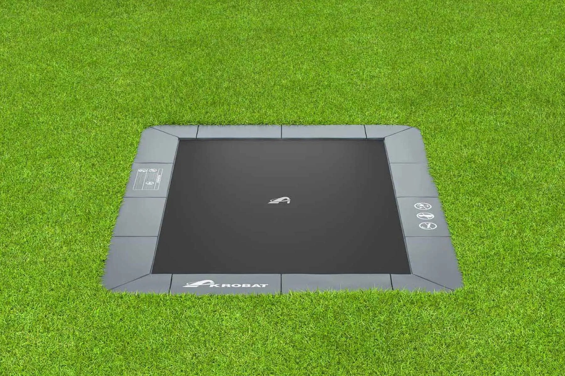Akrobat Trampolin Orbit - Flat to the Ground - 380 x 250 cm - Antraciet