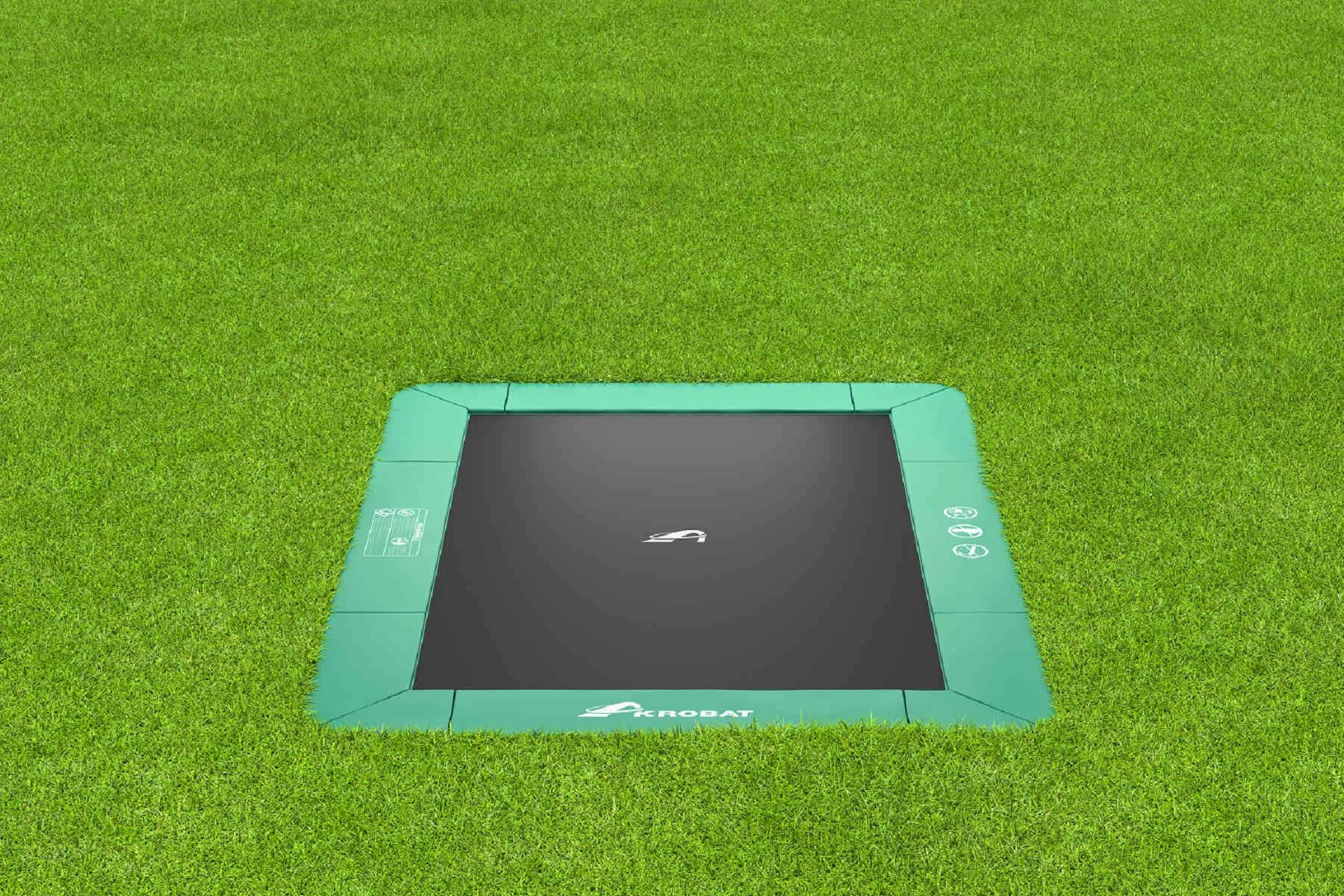 Akrobat Trampolin Orbit - Flat to the Ground - 380 x 250 cm - Grün
