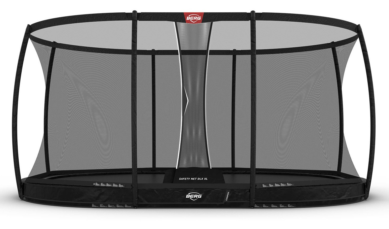 BERG Champion ovales InGround Trampolin 520cm mit Sicherheitsnetz Deluxe XL Schwarz