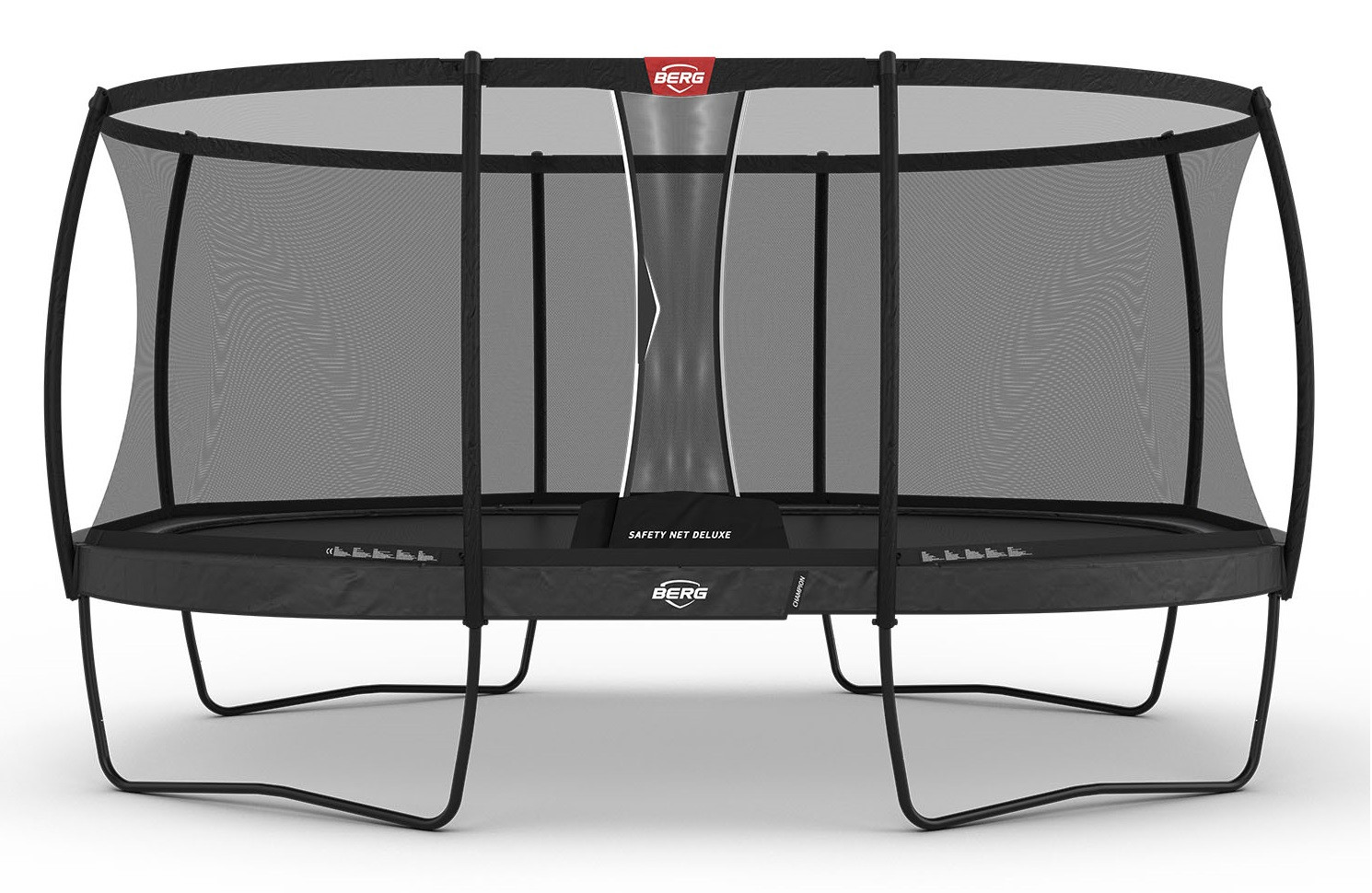 BERG Champion ovales Trampolin auf Beinen 520cm mit Sicherheitsnetz Deluxe - Anthrazit Grau