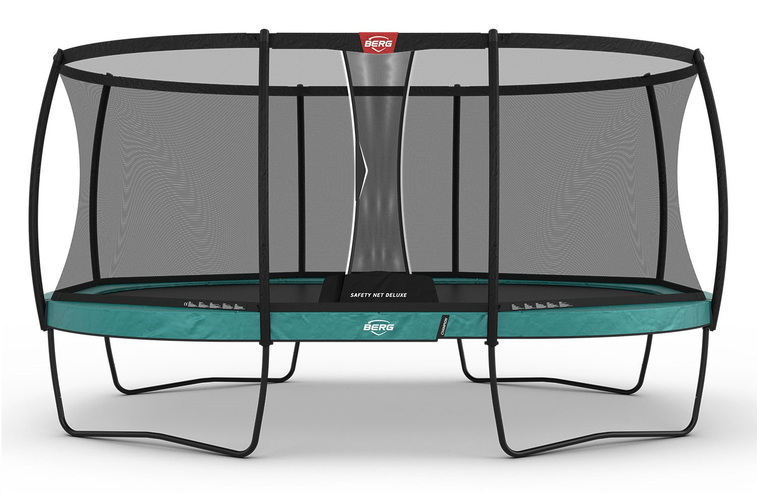 BERG Champion ovales Trampolin auf Beinen 520cm mit Sicherheitsnetz Deluxe Grün