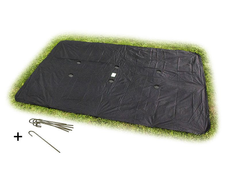 EXIT Trampolin Abdeckplane - ebenerdig - rechteckig - 244 x 427 cm - Schwarz