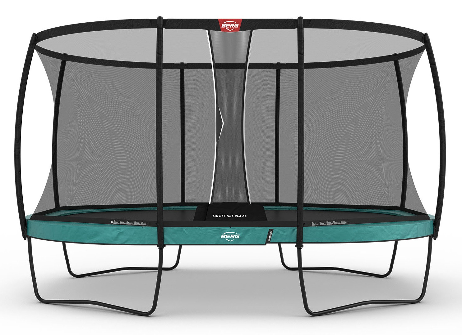 BERG Champion ovales Trampolin auf Beinen 520cm mit Sicherheitsnetz Deluxe XL Grün