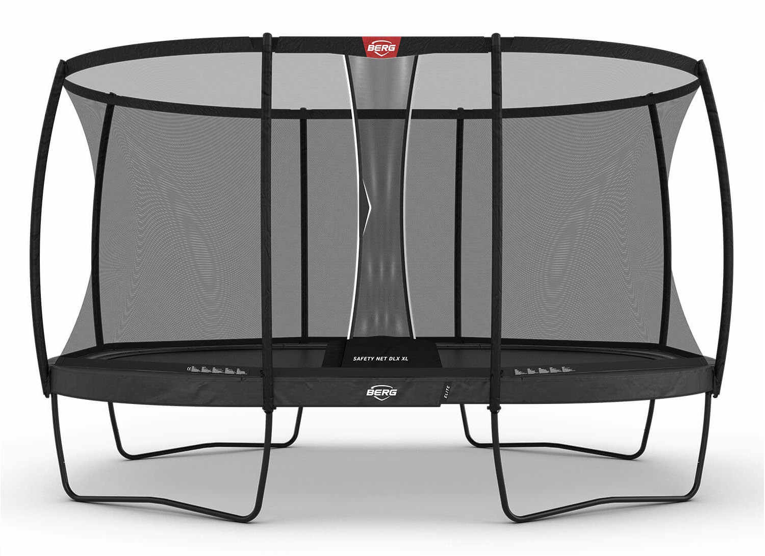 BERG Elite ovales Trampolin auf Beinen 520cm mit Sicherheitsnetz Deluxe XL - Anthrazit Grau