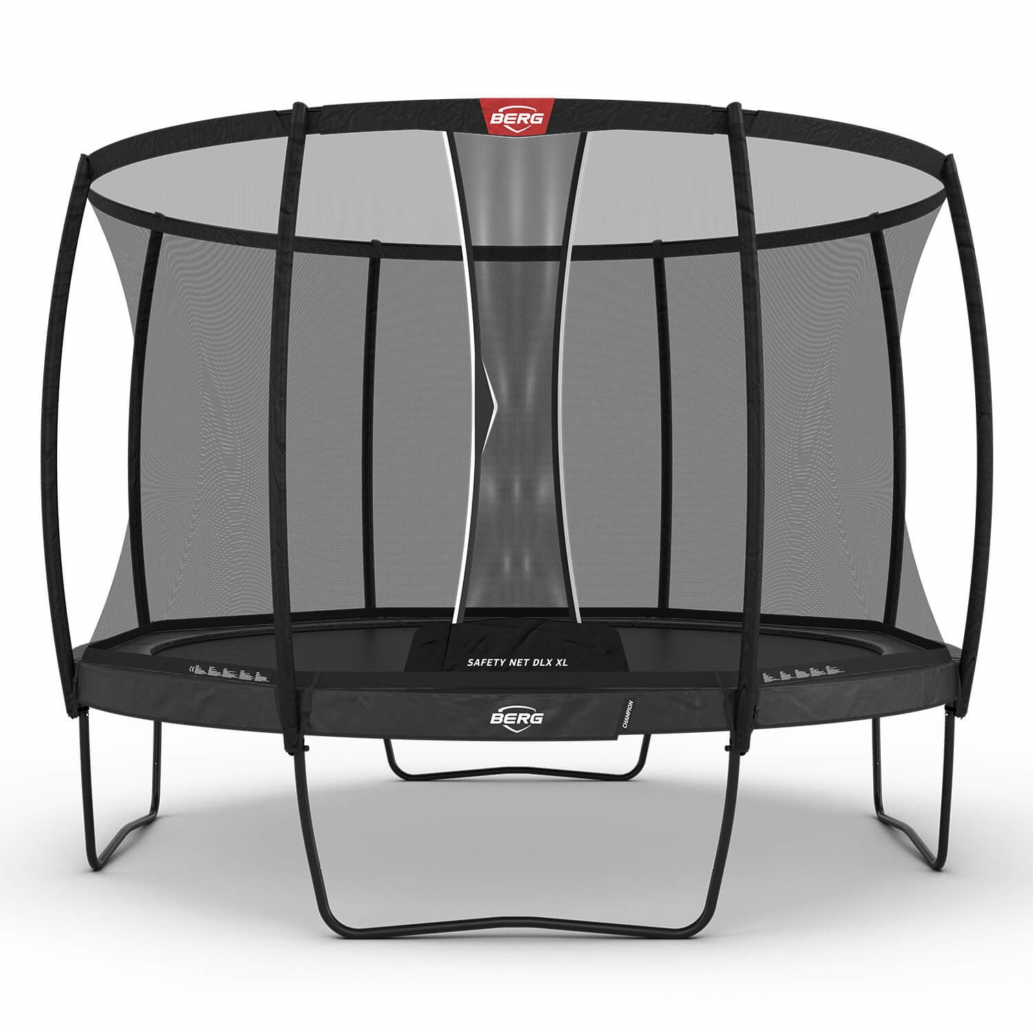 BERG Trampolin Champion mit Sicherheitsnetz - Safetynet Deluxe XL - 430 cm - Anthrazit Grau - mit Airflow - Twinspring