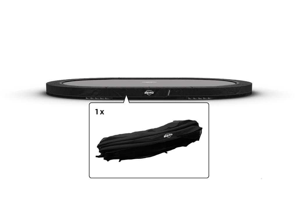 BERG Trampolin Sicherheitsring Grand Champion - InGround - 520 x 350 cm - Schwarz