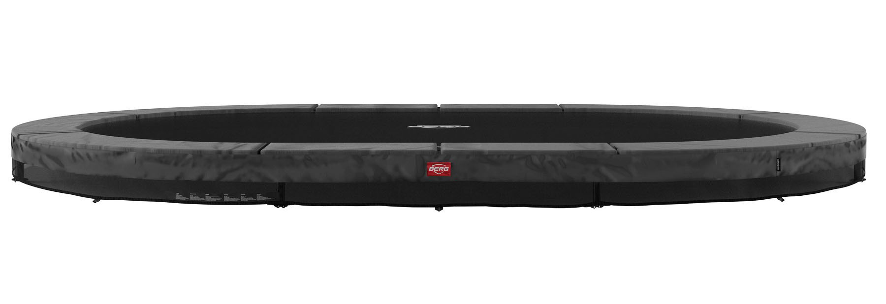 BERG Trampolin Grand Champion - InGround - Ovale - 350 x 250 cm - Anthrazit Grau