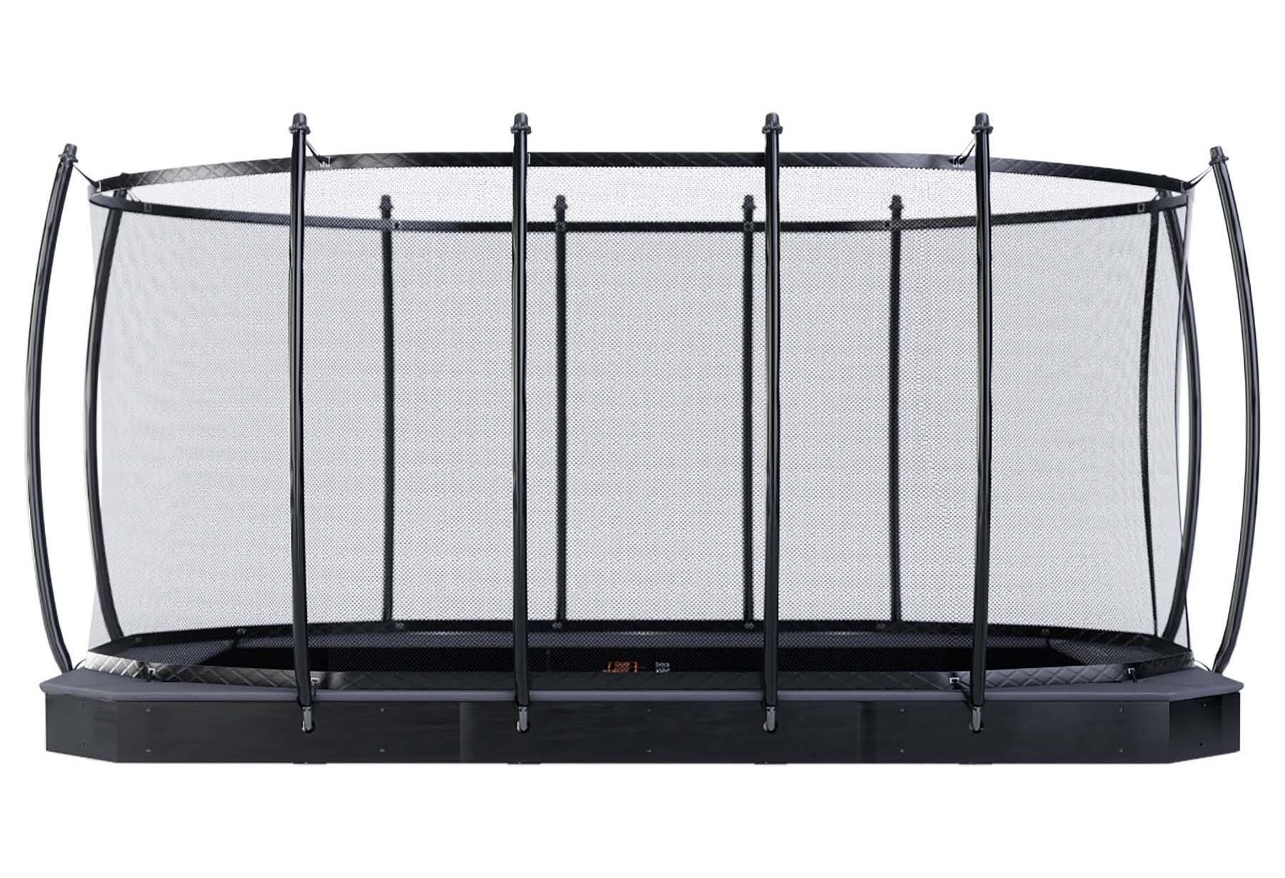 Avyna Trampolin Pro-Line - FlatLevel - mit Royal Class Sicherheitsnetz - 520 x 305 cm (352) - HD Plus Schutzrand - Grau