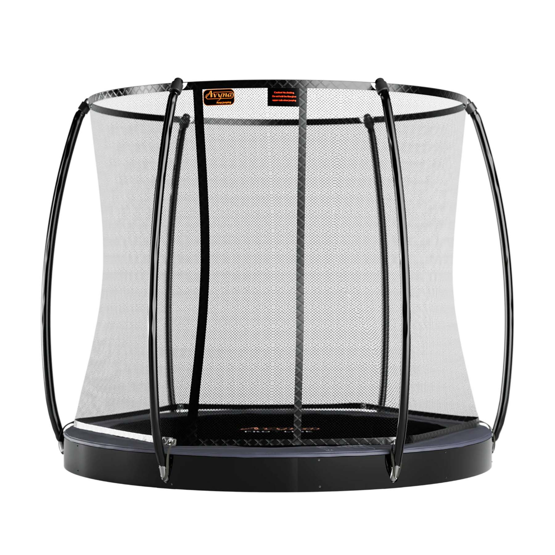 Avyna Trampolin Pro-Line - FlatLevel - mit Sicherheitsnetz - ø 305 cm (10ft) - Grau