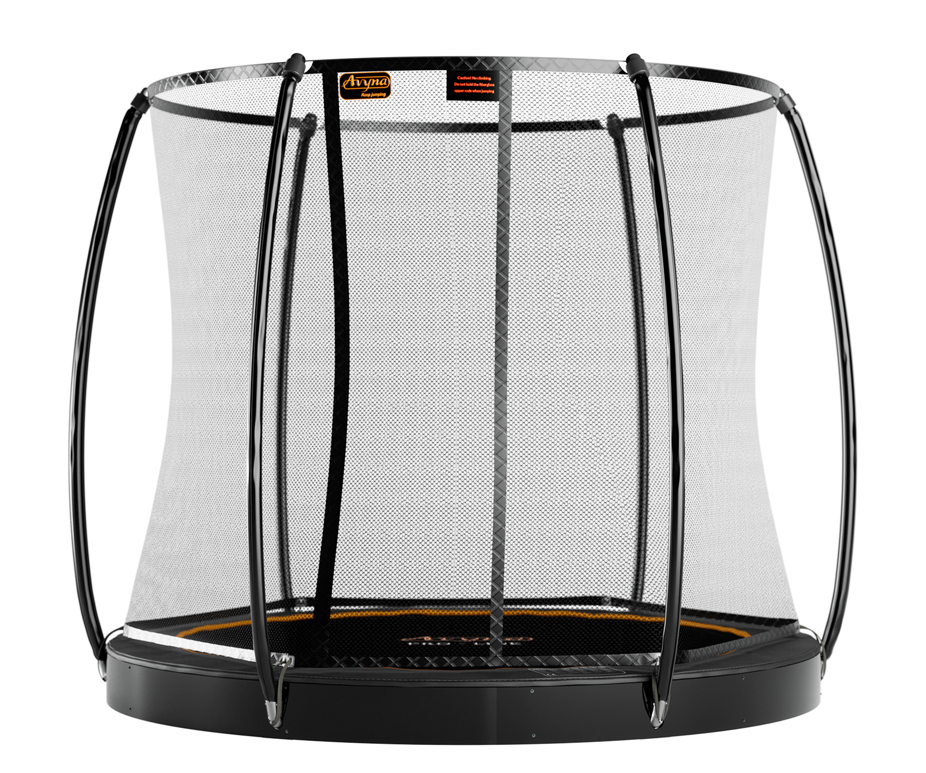 Avyna Trampolin Pro-Line - FlatLevel - mit Sicherheitsnetz - ø 305 cm (10ft) - Schwarz