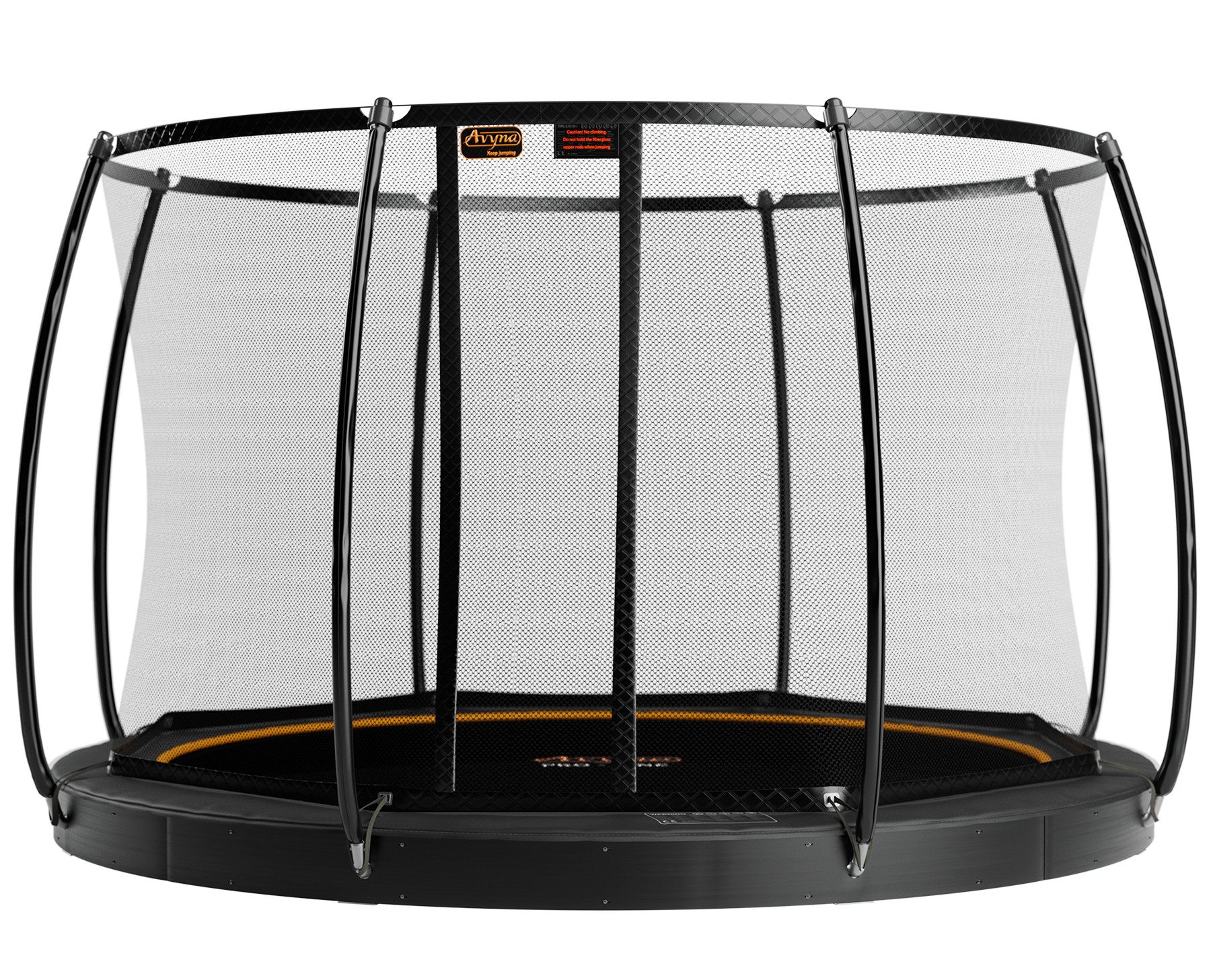 Avyna Trampolin Pro-Line - FlatLevel - mit Sicherheitsnetz - ø 430 cm (14ft) - Schwarz
