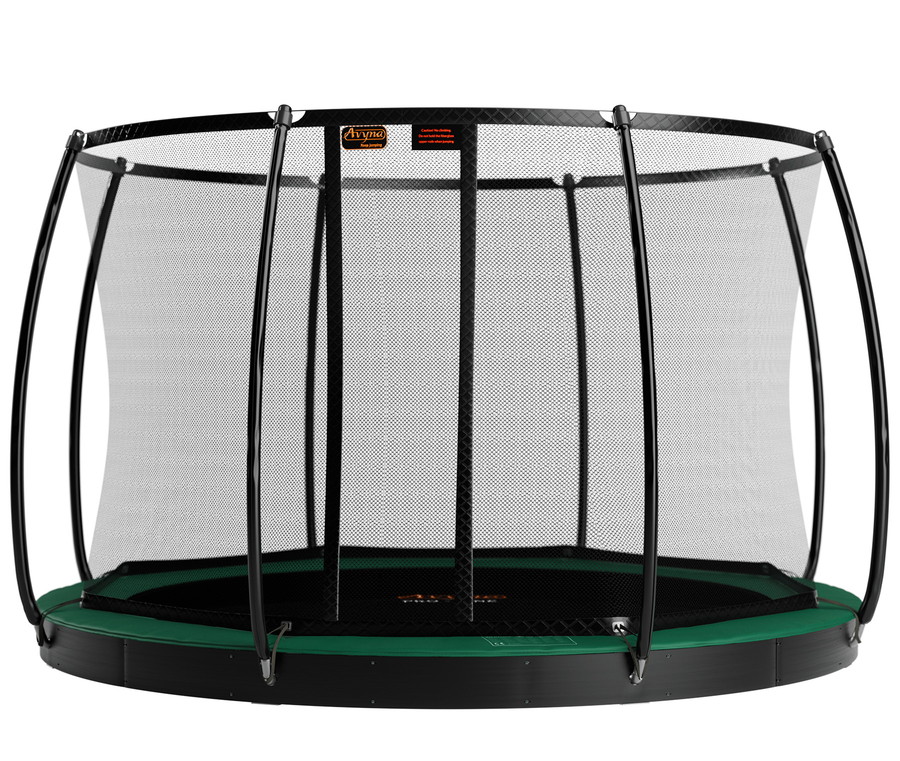 Avyna Trampolin Pro-Line - FlatLevel - mit Sicherheitsnetz - ø 365 cm (12ft) - Grün