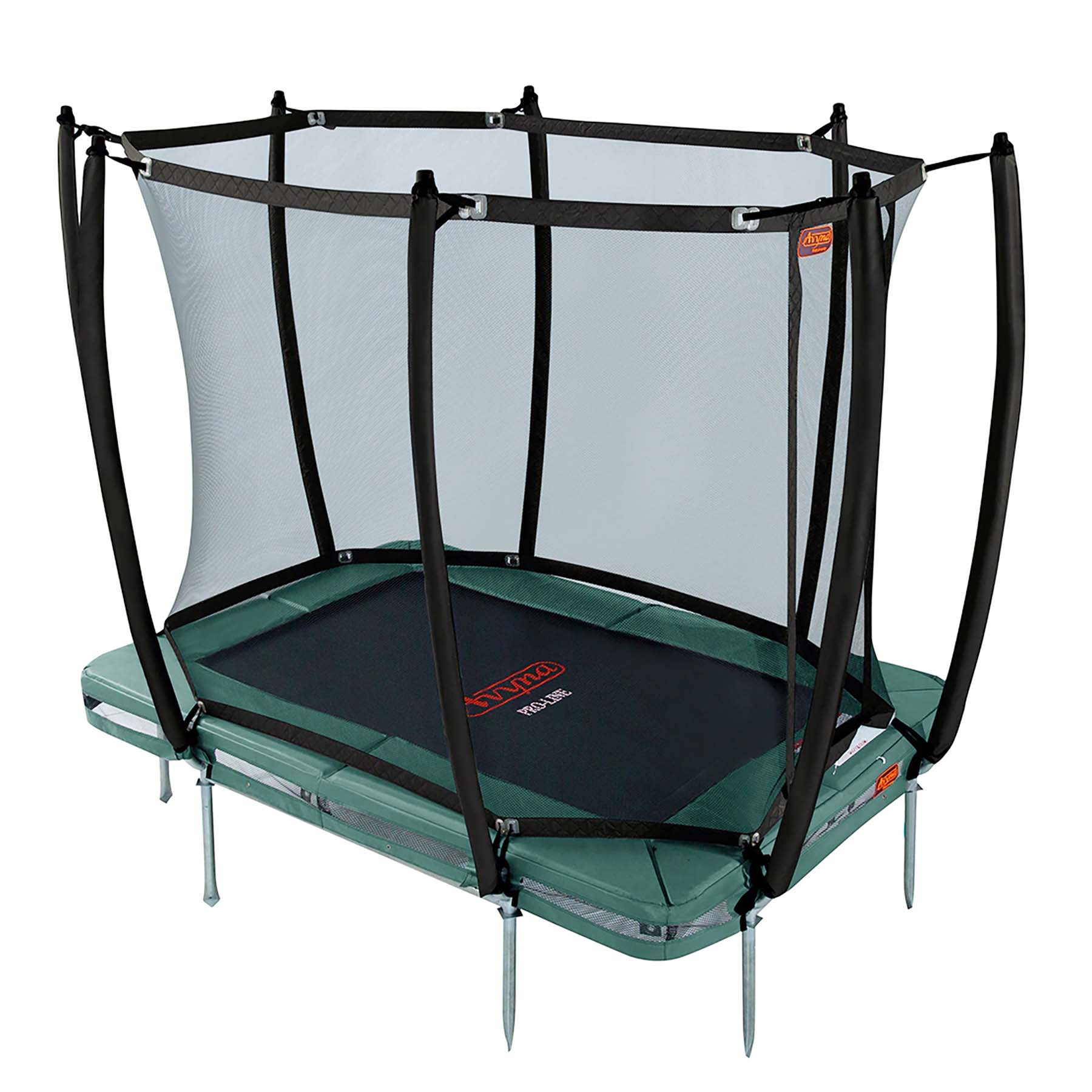 Avyna Trampolin Pro-Line - Inground - mit Sicherheitsnetz - 275 x 190 (213) - Grün