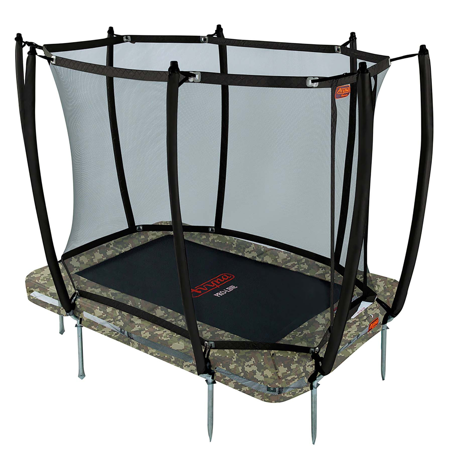 Avyna Trampolin Pro-Line - Inground - mit Sicherheitsnetz - 275 x 190 cm (213) - Camouflage