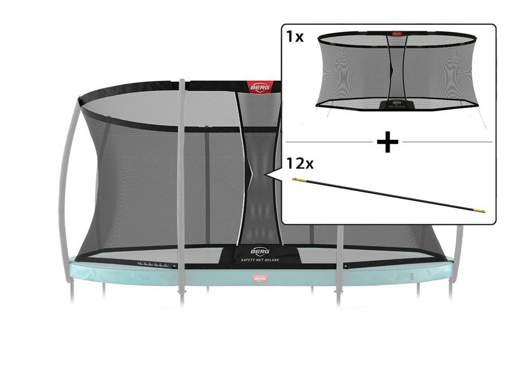 BERG Trampolin-Sicherheitsnetz - Grand Safety Net Deluxe - 470 x 310 cm Loses Netz mit Reifensatz