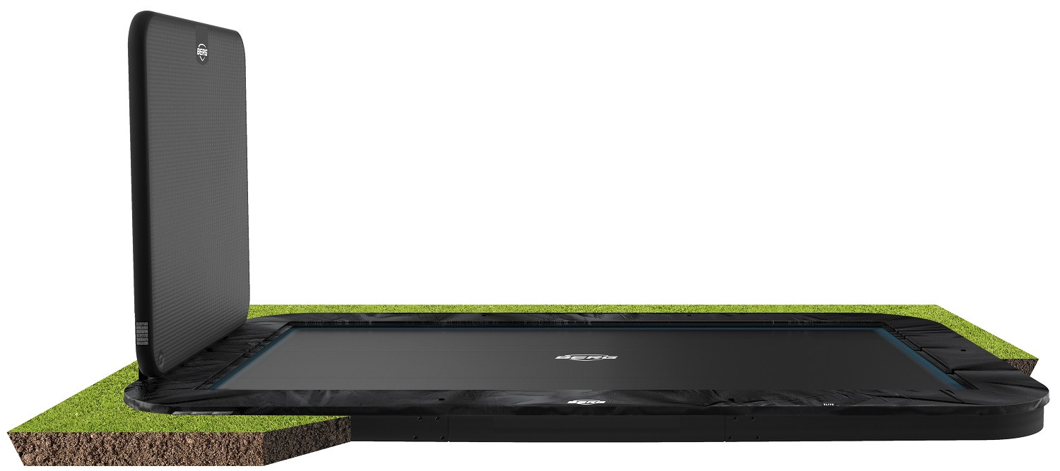 BERG Ultim Elite Sports Trampolin FlatGround 500 cm Schwarz + AeroWall