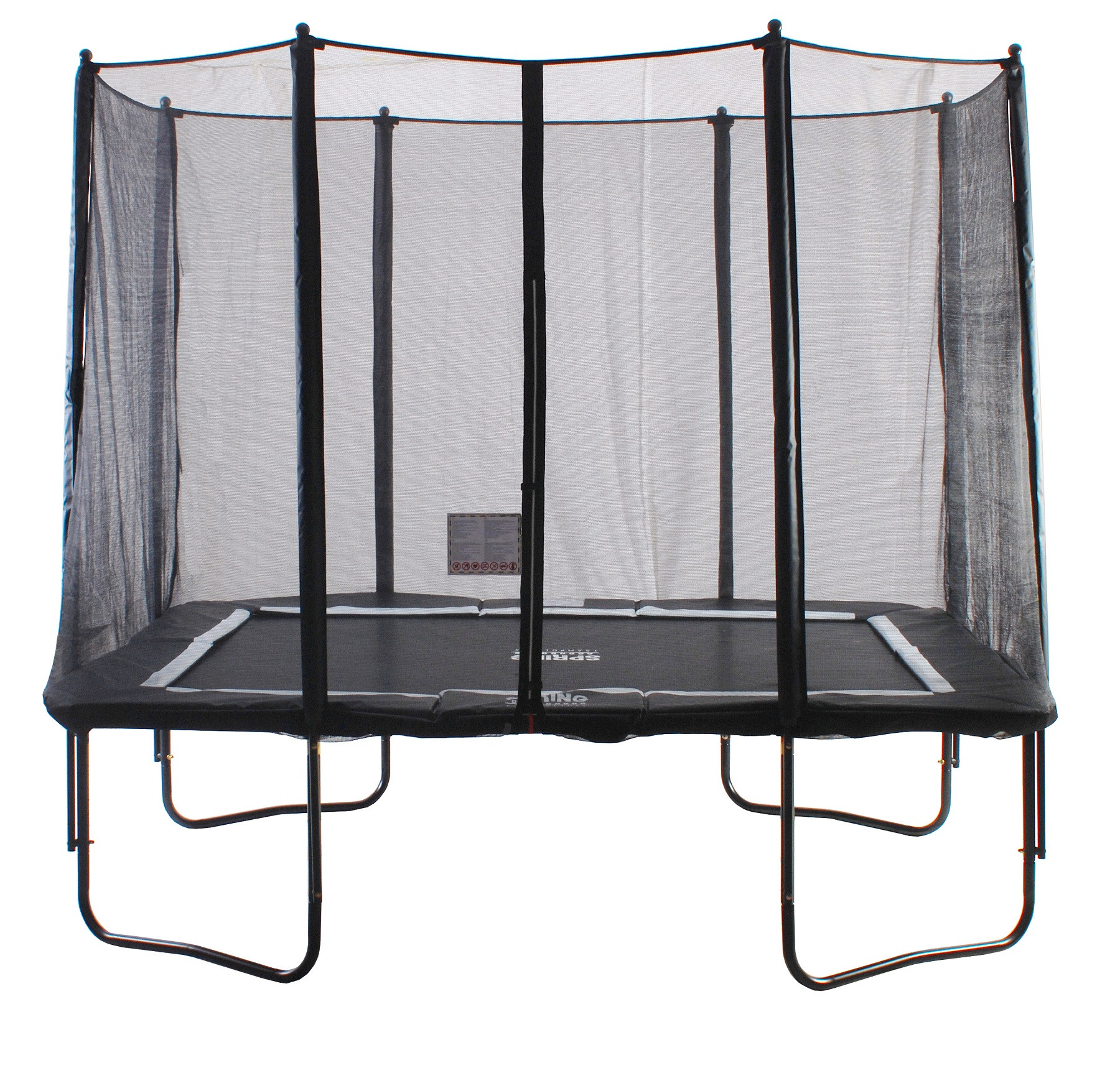 SPRING Trampolin mit Sicherheitsnetz - 366 x 244 cm (8x12ft) - Schwarz