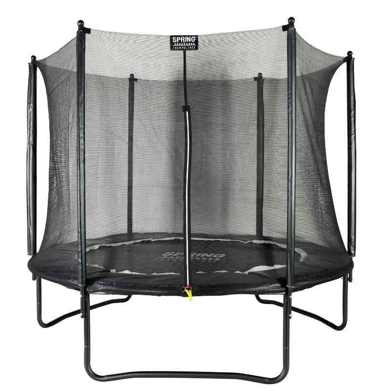 SPRING Trampolin mit Sicherheitsnetz - 244 cm (8ft) - Schwarz
