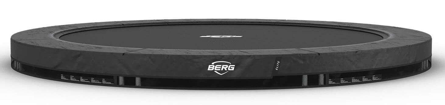 BERG Trampolin Elite - Unterflur - 380 cm - Anthrazit Grau - mit Airflow - Doppelfeder