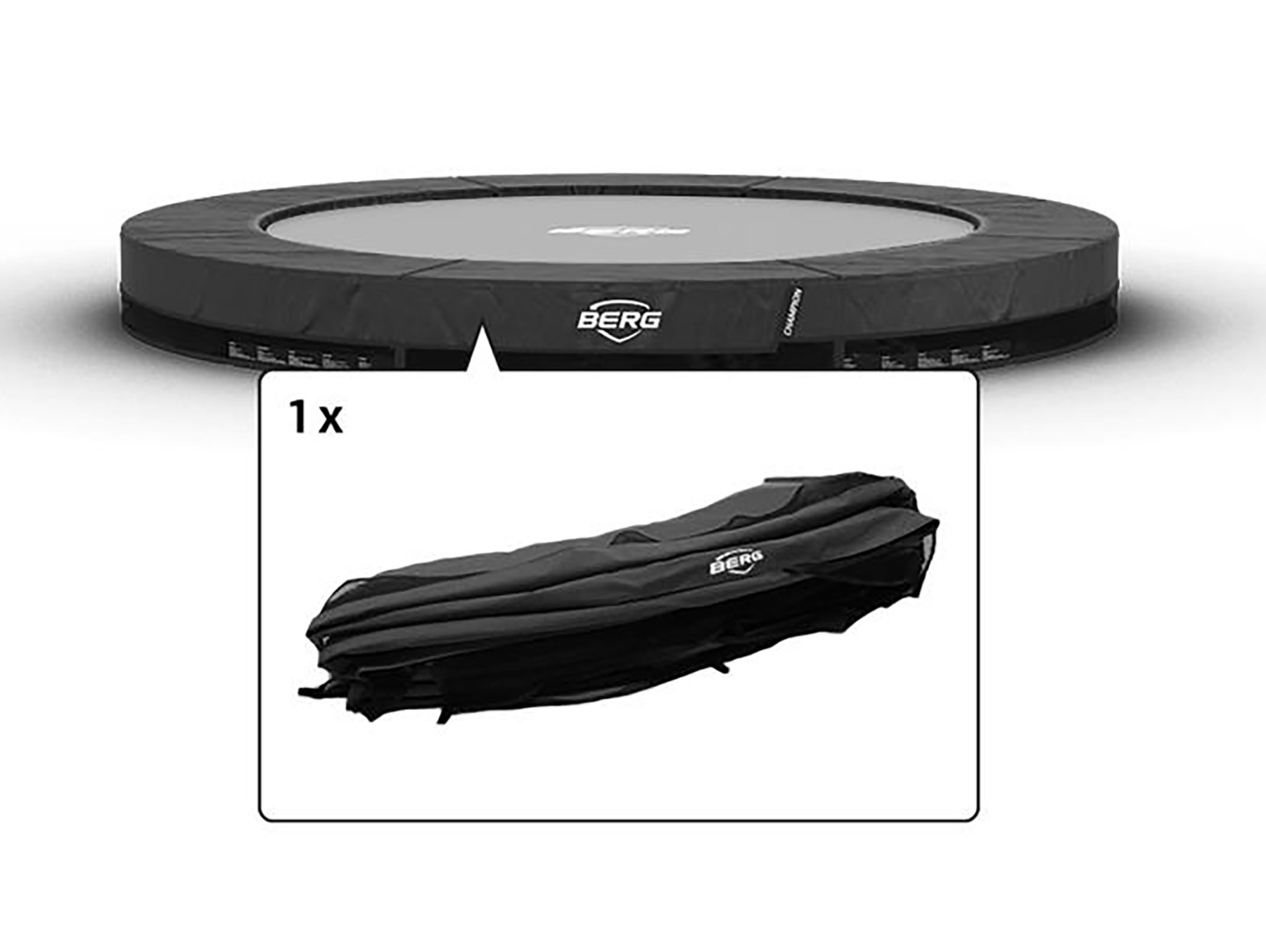 BERG Trampolin-Schutzrand Champion - InGround - 430 cm - Grau
